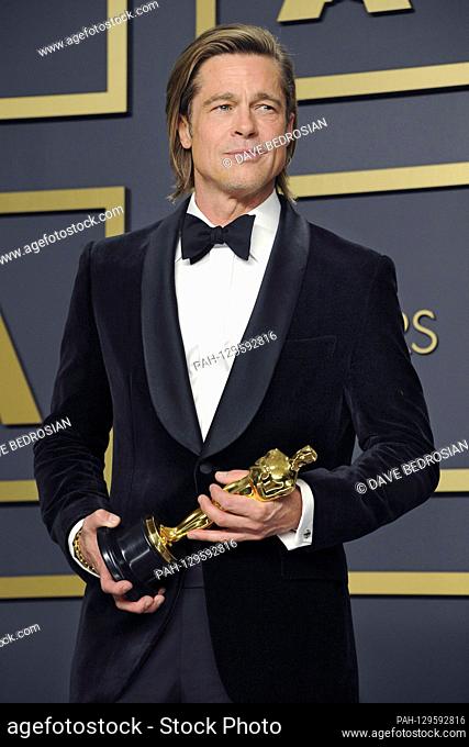 Brad Pitt, Best Supporting Actor in 'Once Upon a Time in Hollywood', in the press room of the 2020 / 92nd Annual Academy Awards at the Hollywood & Highland...