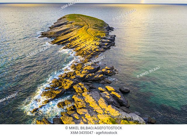 Coastal landscape. Punta Sonabia o La Ballena (The whale), Cantabria, Spain, Europe
