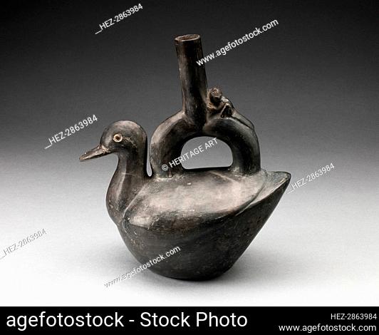 Single Spout Blackware Vessel in the Form of a Duck, A.D. 1000/1400. Creator: Unknown
