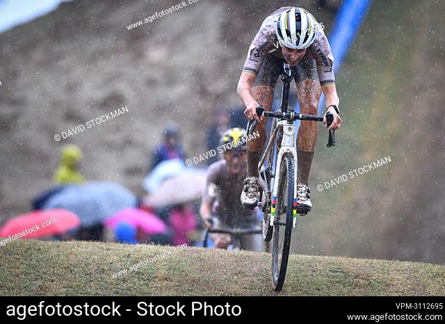 Dutch Lucinda Brand pictured in action during the women elite race of the World Cup cyclocross in Fayetteville, Arkansas, USA