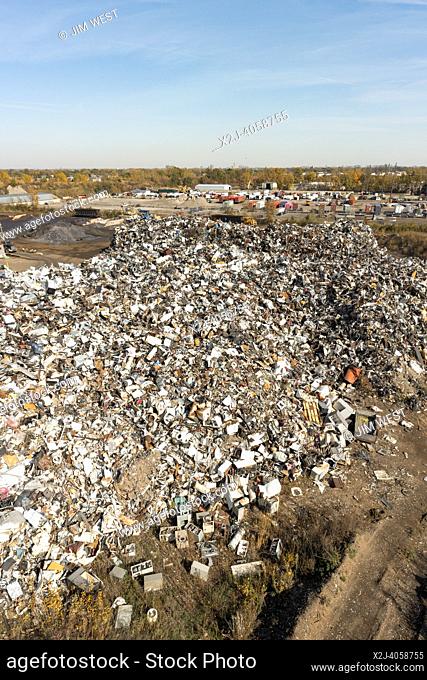 Detroit, Michigan - A metal scrap yard operated by Ferrous Processing and Trading Company. The company buys scrap metal, both ferrous and non-ferrous