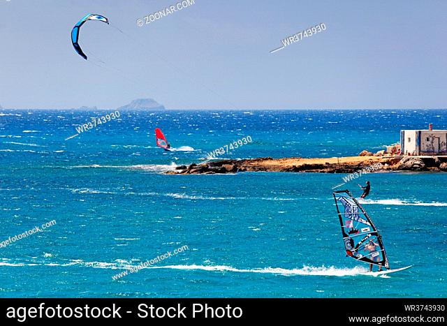 Kitesurfing in Agrillaopotamos of Karpathos, Greece