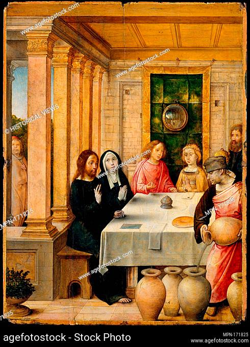 The Marriage Feast at Cana. Artist: Juan de Flandes (Netherlandish, active by 1496-died 1519 Palencia); Date: ca. 1500-1504; Medium: Oil on wood; Dimensions: 8...
