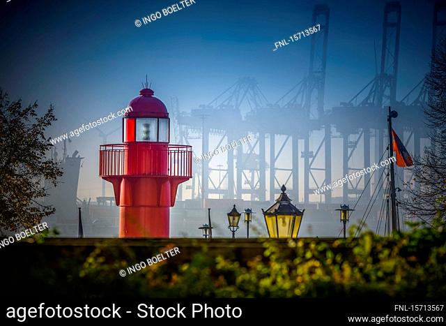 Lighthouse, Oevelgoenne, Hamburg, Germany, Europe