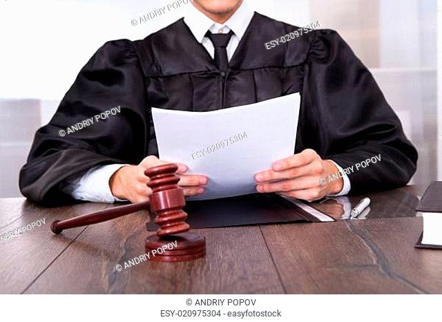 Judge Holding Documents