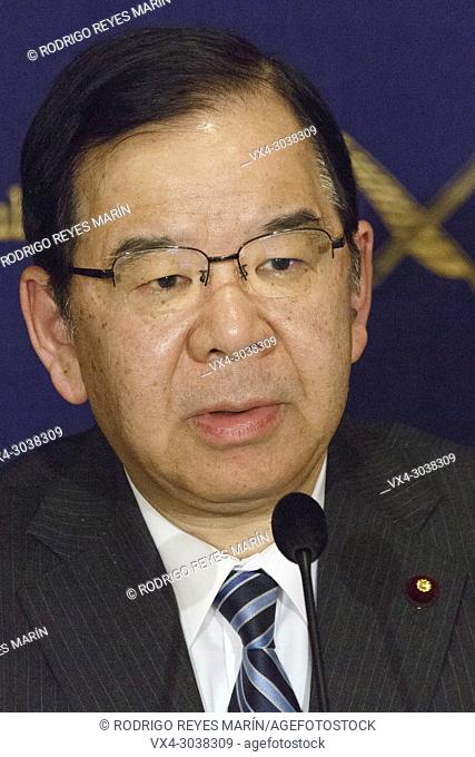 Japanese Communist Party leader Kazuo Shii speaks during a news conference at The Foreign Correspondents' Club of Japan (FCCJ) on April 18, 2018, Tokyo, Japan