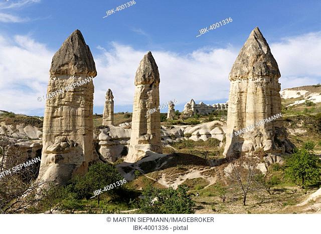 Tufa formations, Zemi Valley or Zemi Vadisi, Göreme National Park, Nevsehir Province, Cappadocia, Central Anatolia Region, Anatolia, Turkey
