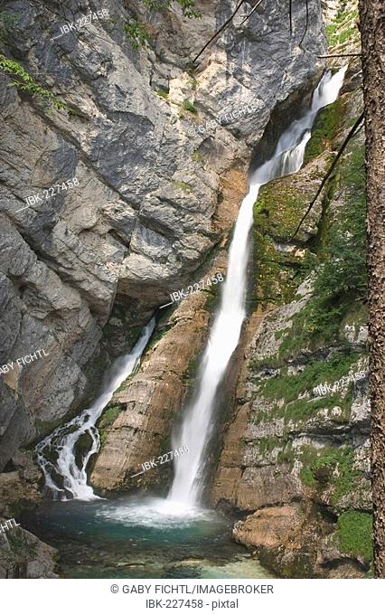 Waterfall, Slap Savica, Triglav National Park, Slovenia, Europe