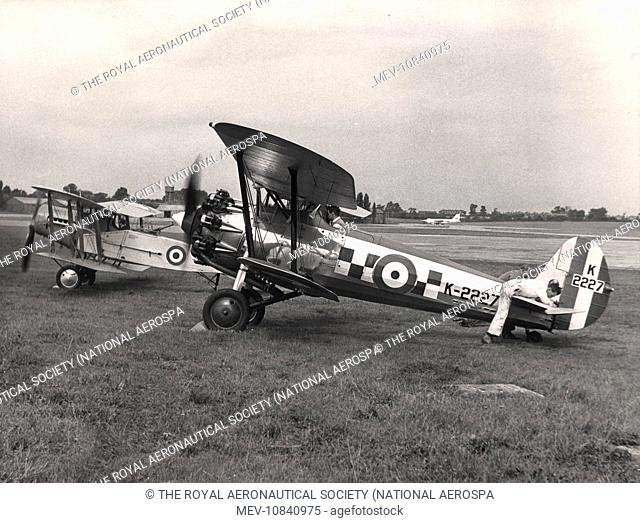 Bristol Bulldog IIA, K2227, formerly G-ABBB, alongside a Bristol Fighter. This aircraft flew until the 1960s, finally with the Shuttleworth trust