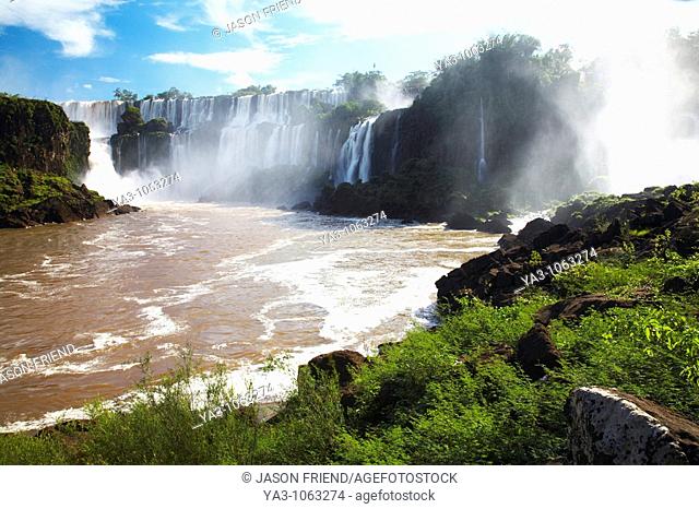 Argentina, Misiones, Iguazu National Park  The impressive Iguazu waterfalls - A world heritage site