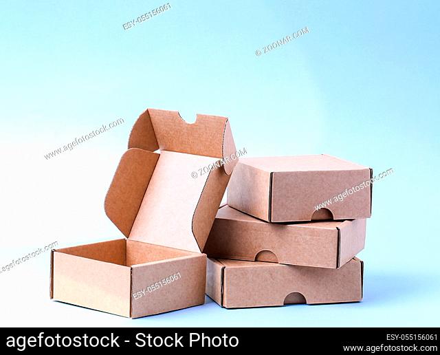 Carton boxes on a blue background