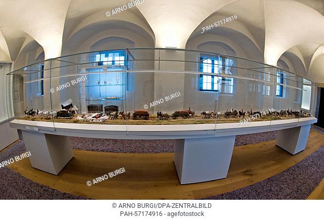 An model exhibit in preparation, part of the new permanent exhibition of miniatures ""In lapide regis -- Auf dem Stein des Koenigs"" at Festung Koenigstein