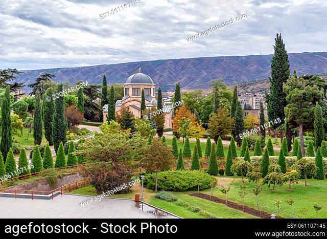 Garden on territory of Holy Trinity Cathedral of Tbilisi, Georgia
