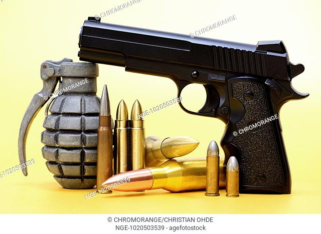 Hand grenade, gun and ammunition, German delivery of arms