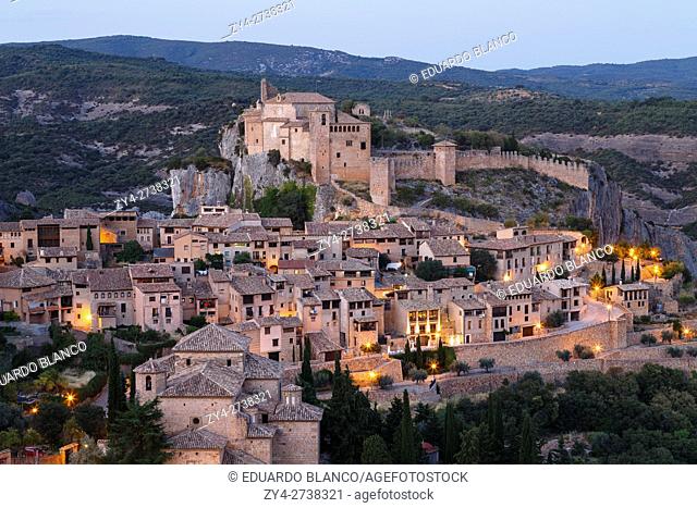 View. Medieval village of Alquezar, Huesca province, Aragon, Spain
