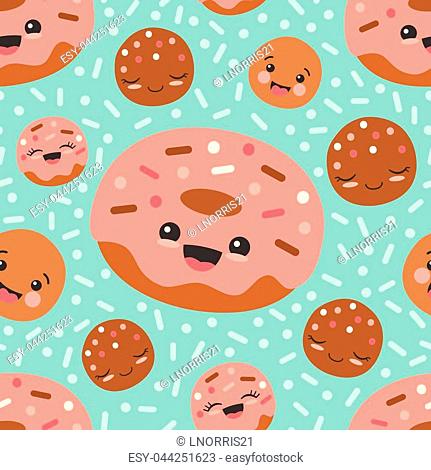 Donut seamless background texture pattern. Cute donuts with glazing, Stock  Vector, Vector And Low Budget Royalty Free Image. Pic. ESY-046900926 |  agefotostock