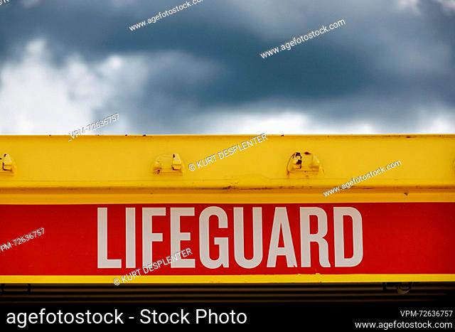 Illustration picture shows the lifeguard cabin at the Belgian Coast, in Knokke, Saturday 26 August 2023. BELGA PHOTO KURT DESPLENTER