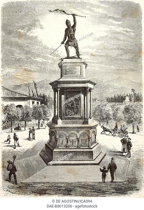 Monument to the Battle of Legnano, unveiled in Legnano on May 29, designed by Achille Sfondrini, sculpture by Egidio Pozzi, Italy