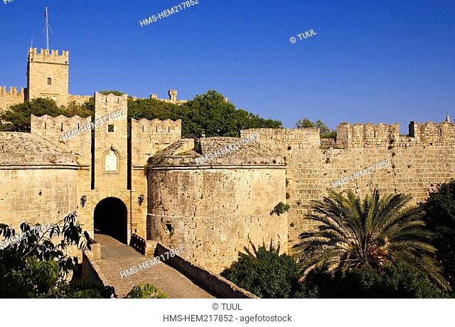 Greece, Dodecanese, Rhodes Island, Citadel of Rhodes, capital of the Dodecanese, Palea Poli old city, listed as World Heritage by UNESCO, Grand Master Palace