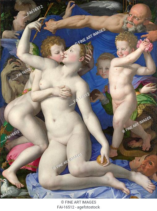 An Allegory with Venus and Cupid. Bronzino, Agnolo (1503-1572). Oil on canvas. Renaissance. ca 1545. National Gallery, London. 146x116, 2. Painting