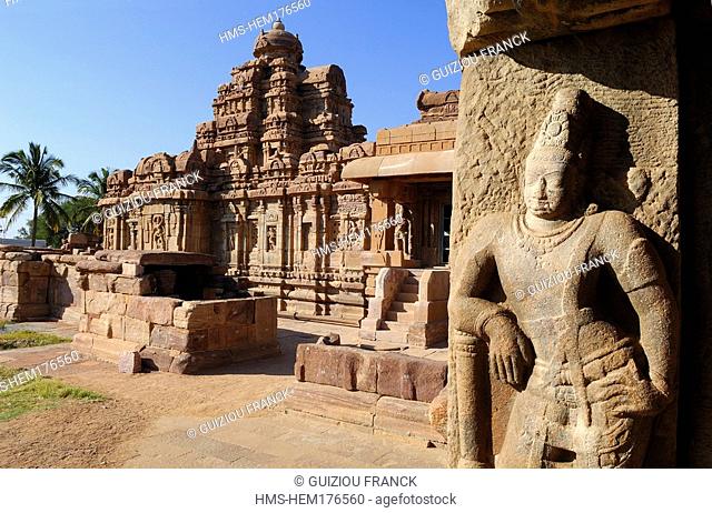 India, Karnataka, near Badami, cluster of Pattadakal temples in Chalukya style architecture listed as World Heritage by Unesco