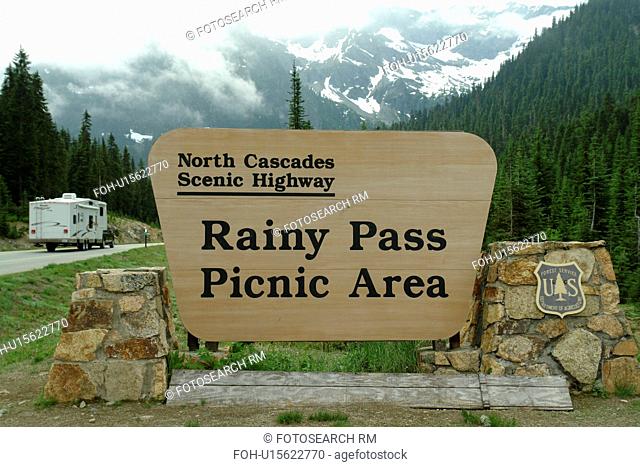 North Cascades Scenic Highway, WA, Washington, Okanogan National Forest, Cascade Range, SR 20, Rainy Pass Picnic Area