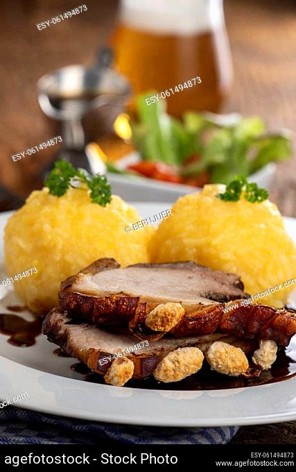 bavarian roasted pork with dumplings