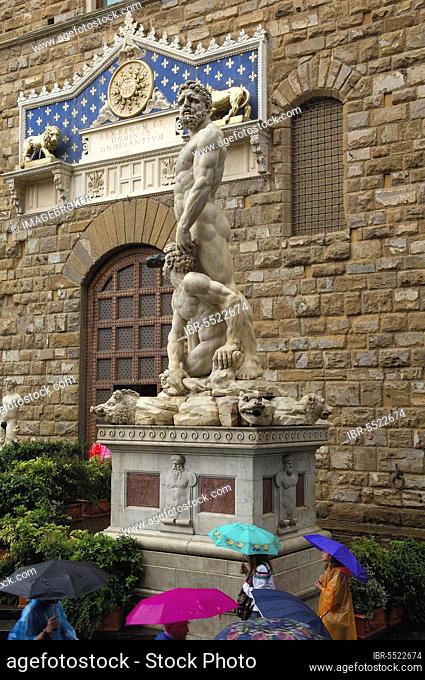 Florence, Hercules and Kakus Statue, La Signoria Square, Piazza della Signoria, Tuscany, Italy, Europe