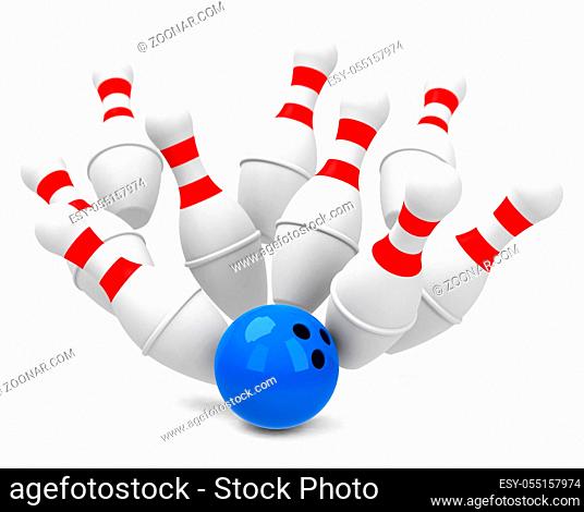 3d generated picture about bowling