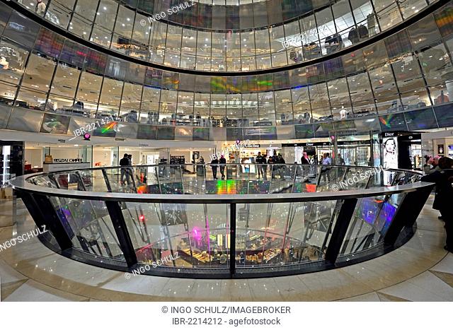 Atrium, interior of the Galeries Lafayette department store, Friedrichstrasse, Berlin, Germany, Europe