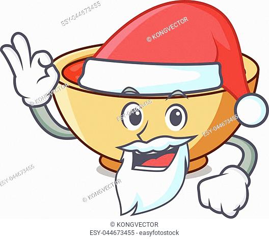 Santa tomato soup character cartoon vector illustration