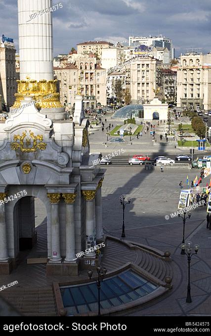 Independence Monument, Independence Monument of Ukraine, Maidan, Independence Square, Majdan, Meydan, Maidan Nezalezhnosti, Kiev, Ukraine, Europe
