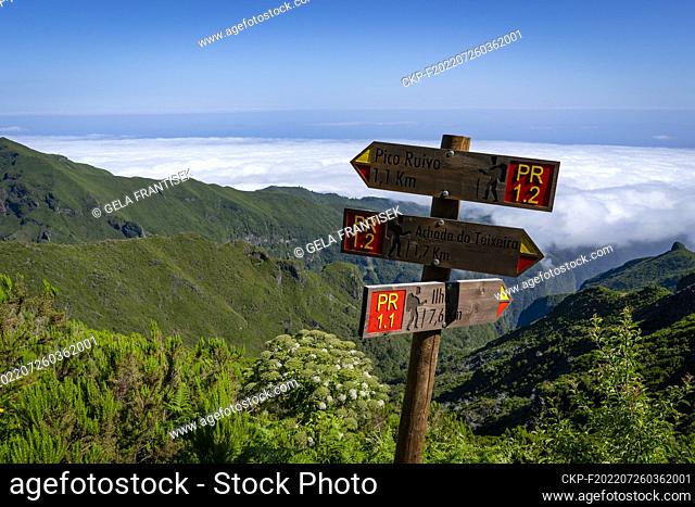The countryside in the central part of the Portuguese island of Madeira near the highest island’s peak Pico Ruivo on July 18, 2022