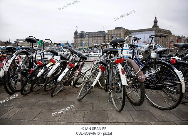 Rows of parked bicycles, Amsterdam, Netherlands