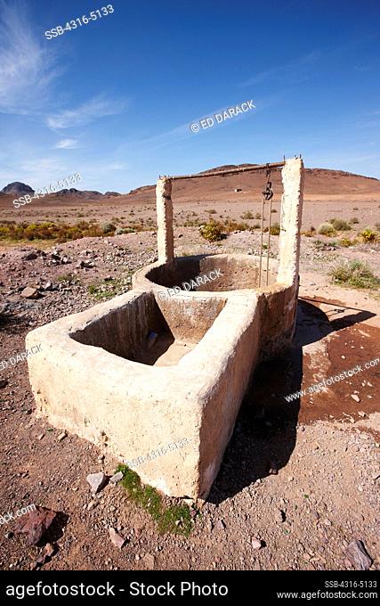 Water well deep in the interior of the Sahara Desert, Morocco