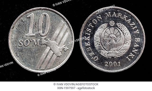10 Som coin, Uzbekistan, 2001
