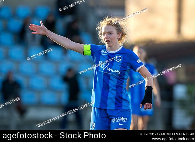 Charlotte Tison (20) of Genk pictured during a female soccer game between KV Mechelen and KRC Genk Ladies on the 12th matchday of the 2023-2024 season of the...