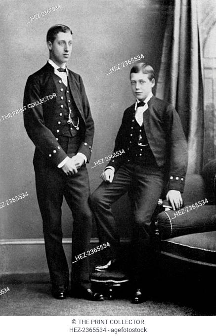 Prince Albert Victor and Prince George during the voyage of the 'Bacchante', 1881 (1964). The two eldest sons of the Prince of Wales, the future King Edward VII