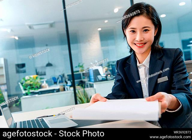 Young female customer service personnel