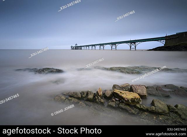 Clevedon Pier in the Severn Estuary, North Somerset, England