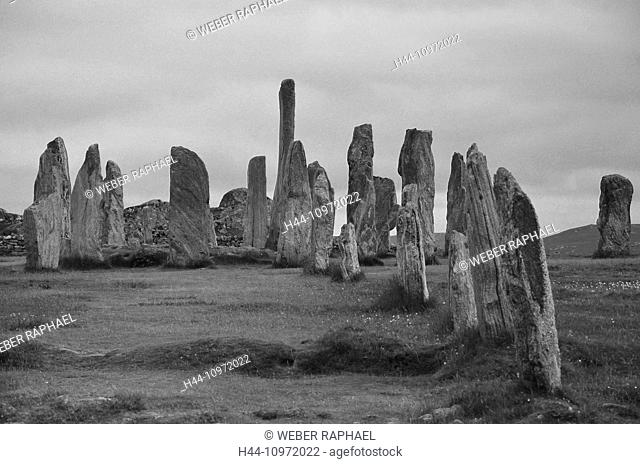 Scotland, lewis, megaliths, standing stones, stone circle, menhirs, callanish, Outer Hebrides, Hebrides, Great Britain, Europe