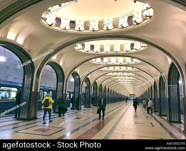 Mayakovsky metro Station, Moscow, Russia. Photo: André Maslennikov