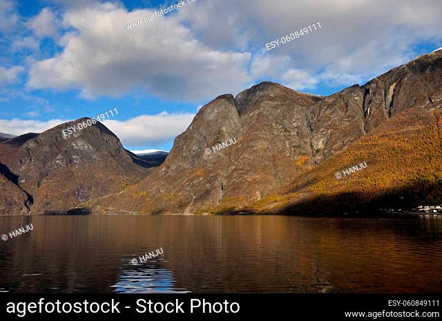 The Aurlandsfjord near Flam in Norway offers a stunning natural spectacle and lets the soul come to rest