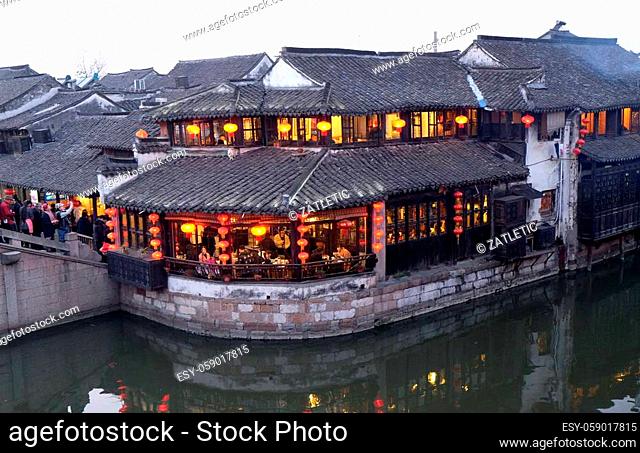 Chinese water village Xitang. It is one of six destination ancient Town, located in Zhejiang Province, China
