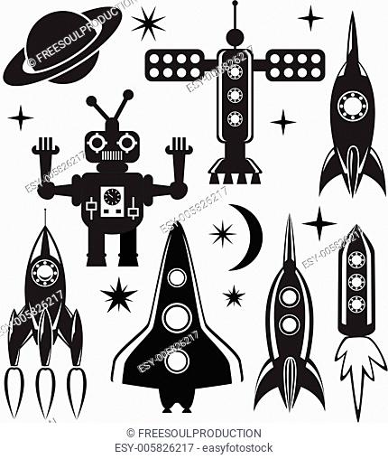 vector stylized space symbols
