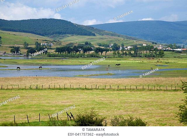 Cantabria, landscapes around Reinosa municipality, Ebro reservoir