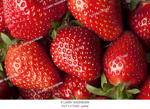 A heap of strawberries, full frame