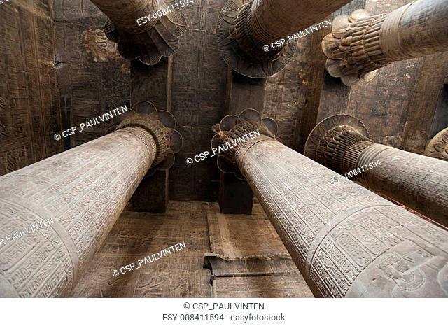 Columns in the Temple of Khnum at Esna