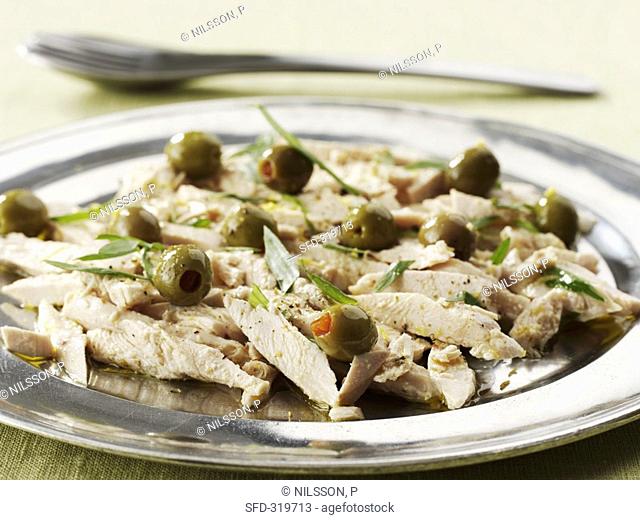 Marinated chicken breast with green olives Not available for cookbooks in SE