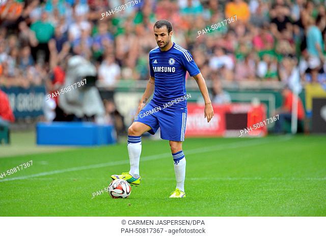 Chelsea's Cesc Fabregas during the soccer test match between Werder Bremen and FC Chelsea at Weserstadion in Bremen, Germany, 03 August 2014